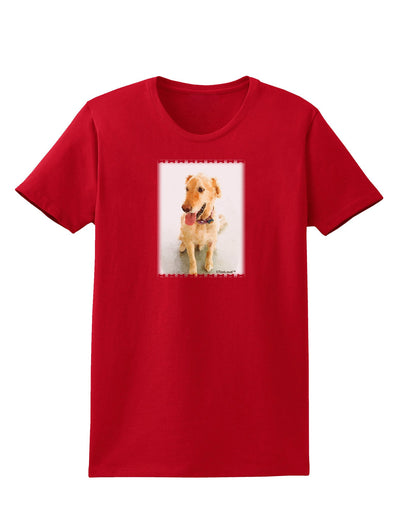 Golden Retriever Watercolor Womens Dark T-Shirt-TooLoud-Red-X-Small-Davson Sales