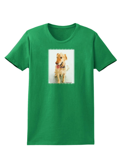 Golden Retriever Watercolor Womens Dark T-Shirt-TooLoud-Kelly-Green-X-Small-Davson Sales