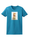 Golden Retriever Watercolor Womens Dark T-Shirt-TooLoud-Turquoise-X-Small-Davson Sales