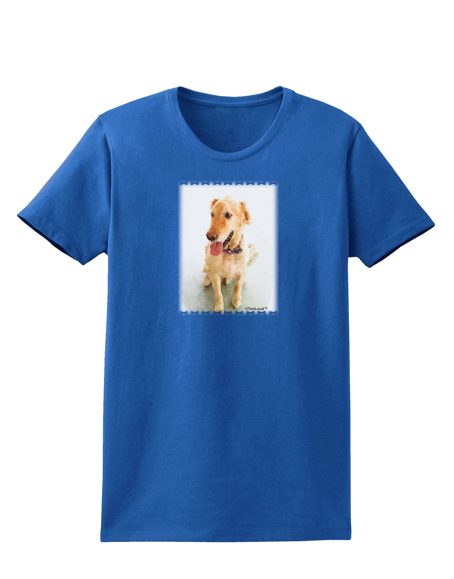 Golden Retriever Watercolor Womens Dark T-Shirt-TooLoud-Royal-Blue-X-Small-Davson Sales