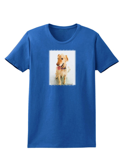 Golden Retriever Watercolor Womens Dark T-Shirt-TooLoud-Royal-Blue-X-Small-Davson Sales