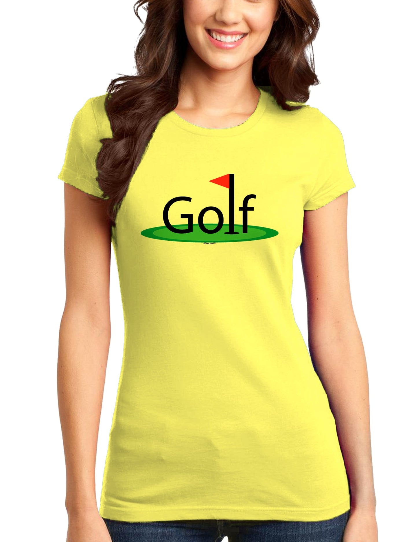 Golf Juniors T-Shirt-Womens Juniors T-Shirt-TooLoud-Yellow-Small-Davson Sales