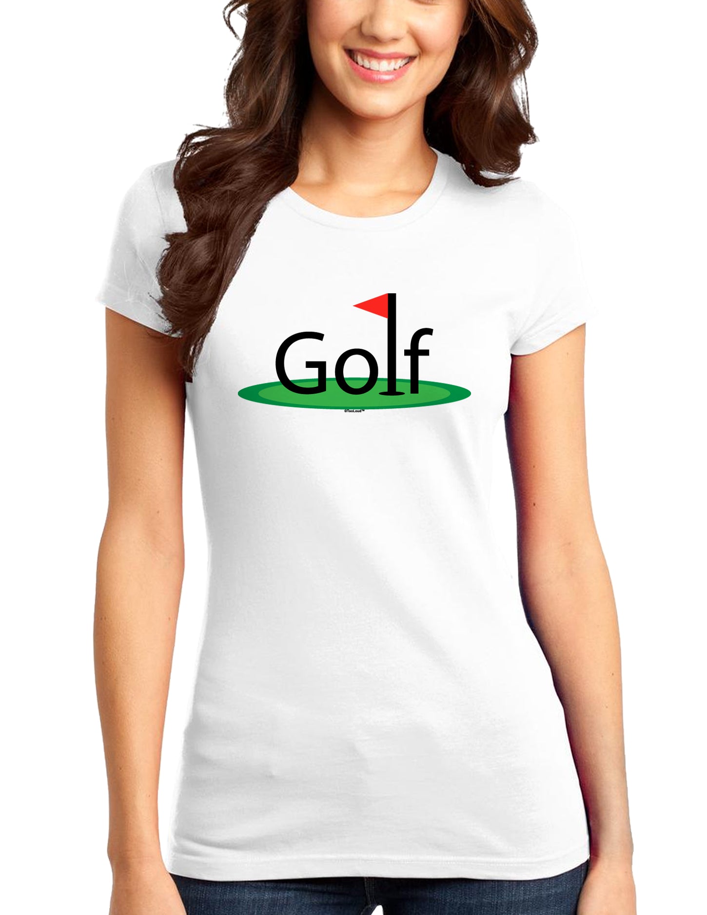 Golf Juniors T-Shirt-Womens Juniors T-Shirt-TooLoud-White-Small-Davson Sales