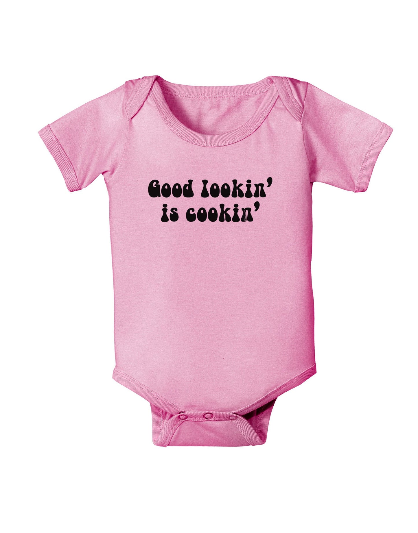 Good Lookin' Is Cookin' - Text Baby Romper Bodysuit-Baby Romper-TooLoud-Light-Pink-06-Months-Davson Sales