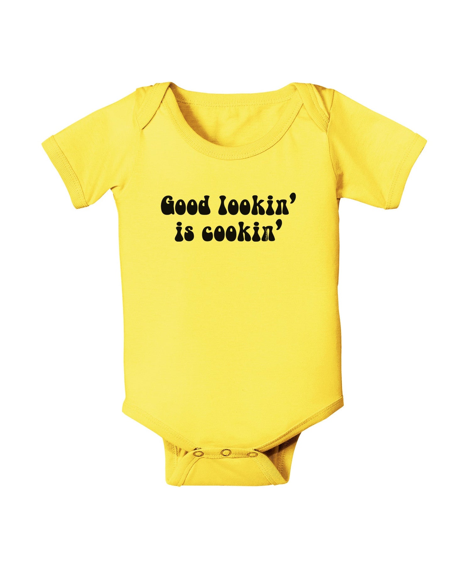 Good Lookin' Is Cookin' - Text Baby Romper Bodysuit-Baby Romper-TooLoud-Yellow-06-Months-Davson Sales