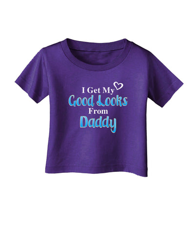 Good Looks From Daddy Infant T-Shirt Dark-Infant T-Shirt-TooLoud-Purple-06-Months-Davson Sales