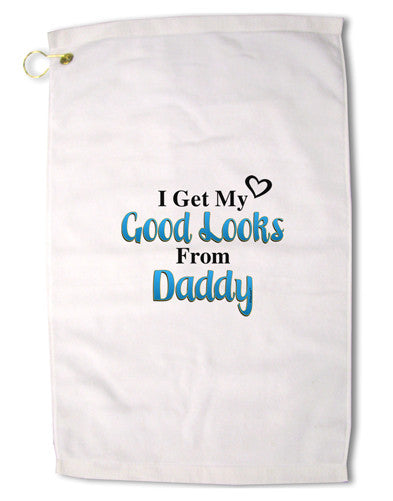 Good Looks From Daddy Premium Cotton Golf Towel - 16 x 25 inch-Golf Towel-TooLoud-16x25"-Davson Sales