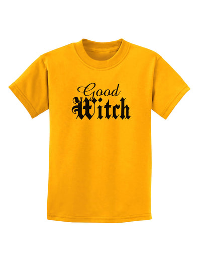 Good Witch - Halloween Text Childrens T-Shirt-Childrens T-Shirt-TooLoud-Gold-X-Small-Davson Sales