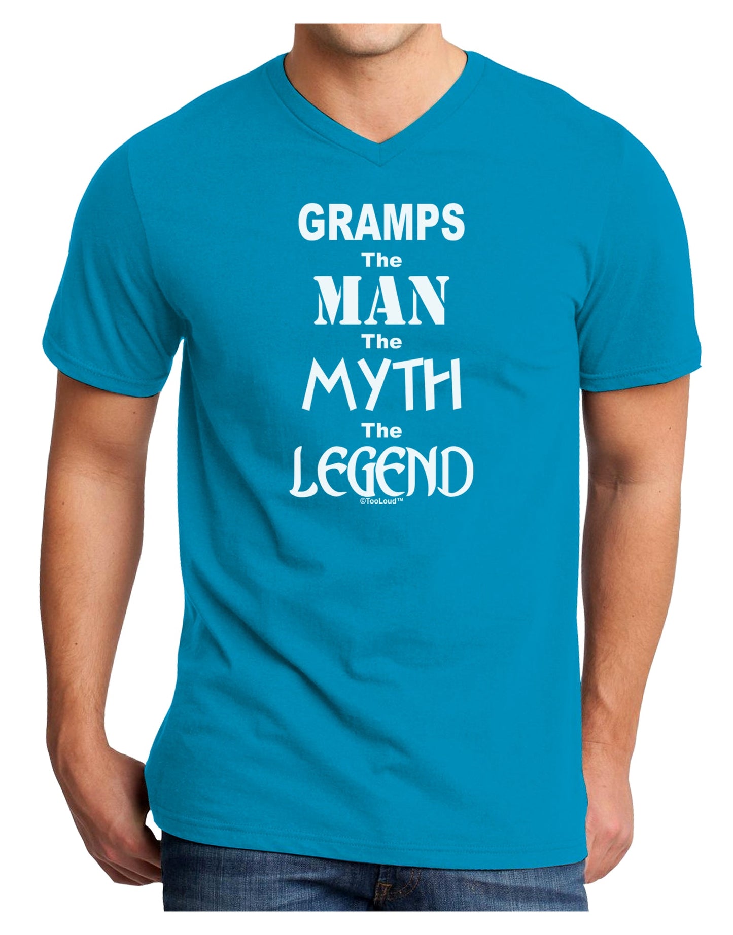 Gramps The Man The Myth The Legend Adult Dark V-Neck T-Shirt by TooLoud-TooLoud-Turquoise-Small-Davson Sales