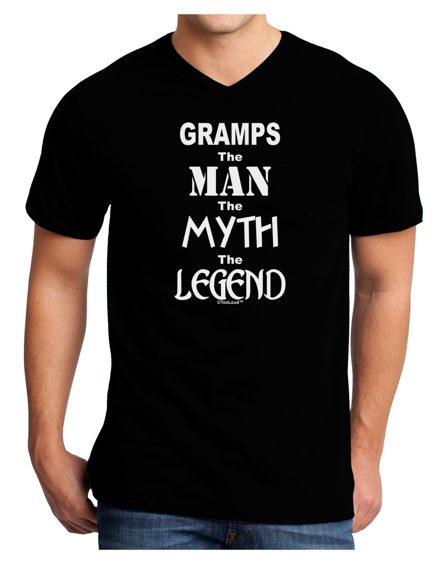 Gramps The Man The Myth The Legend Adult Dark V-Neck T-Shirt by TooLoud-TooLoud-Black-Small-Davson Sales