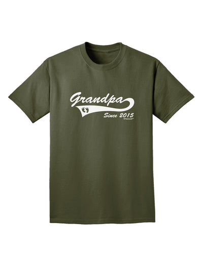 Grandpa Since 2015 Adult Dark T-Shirt by TooLoud-Mens T-Shirt-TooLoud-Military-Green-Small-Davson Sales