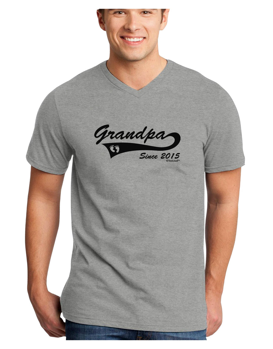 Grandpa Since 2015 Adult V-Neck T-shirt by TooLoud-Mens V-Neck T-Shirt-TooLoud-White-Small-Davson Sales