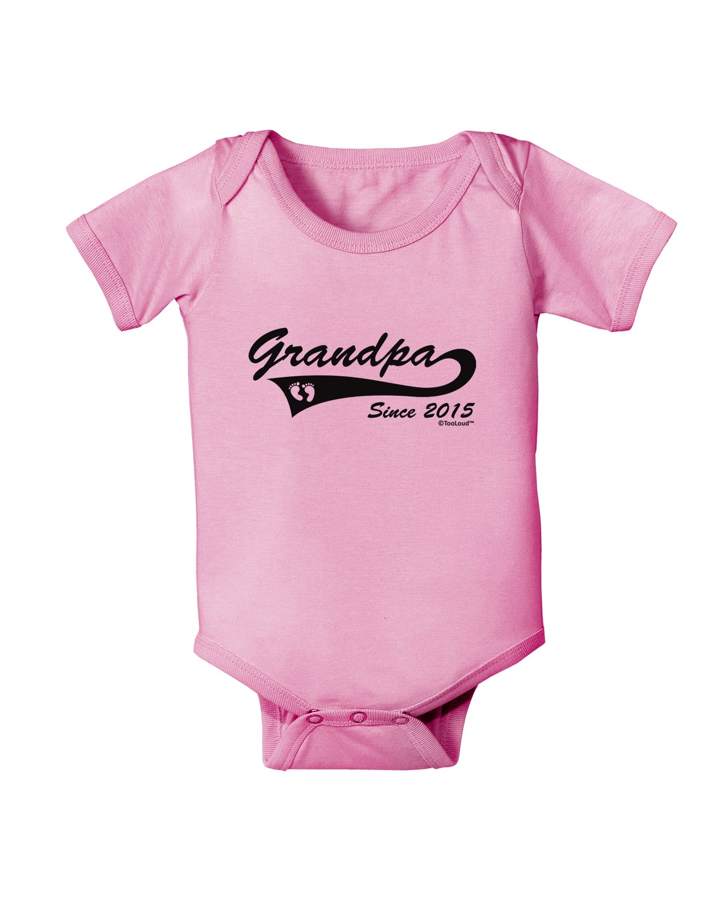 Grandpa Since 2015 Baby Romper Bodysuit by TooLoud-Baby Romper-TooLoud-Light-Pink-06-Months-Davson Sales