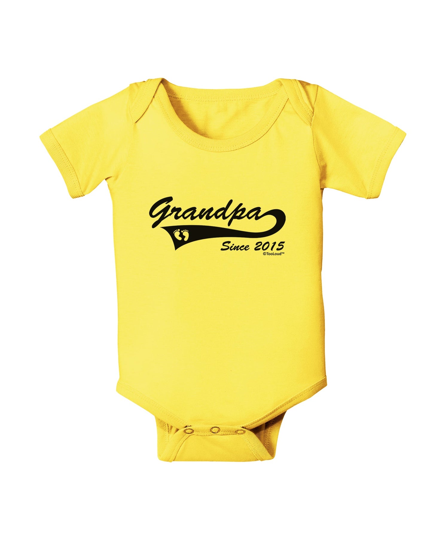 Grandpa Since 2015 Baby Romper Bodysuit by TooLoud-Baby Romper-TooLoud-Yellow-06-Months-Davson Sales
