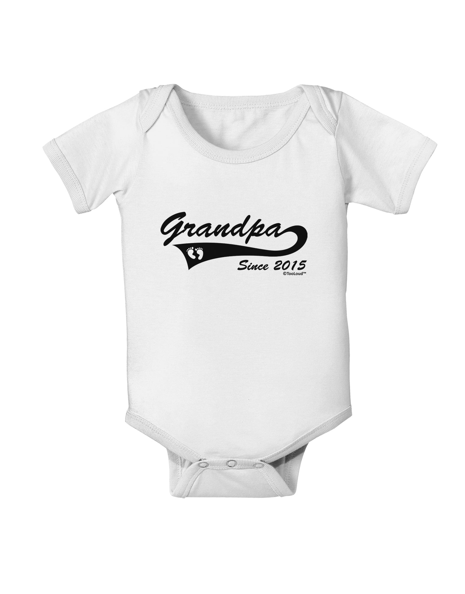 Grandpa Since 2015 Baby Romper Bodysuit by TooLoud-Baby Romper-TooLoud-White-06-Months-Davson Sales