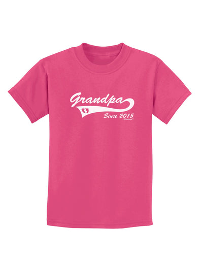 Grandpa Since 2015 Childrens Dark T-Shirt by TooLoud-Childrens T-Shirt-TooLoud-Sangria-X-Small-Davson Sales