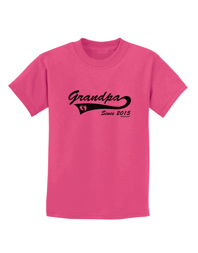 Grandpa Since 2015 Childrens T-Shirt by TooLoud-Childrens T-Shirt-TooLoud-Sangria-X-Small-Davson Sales