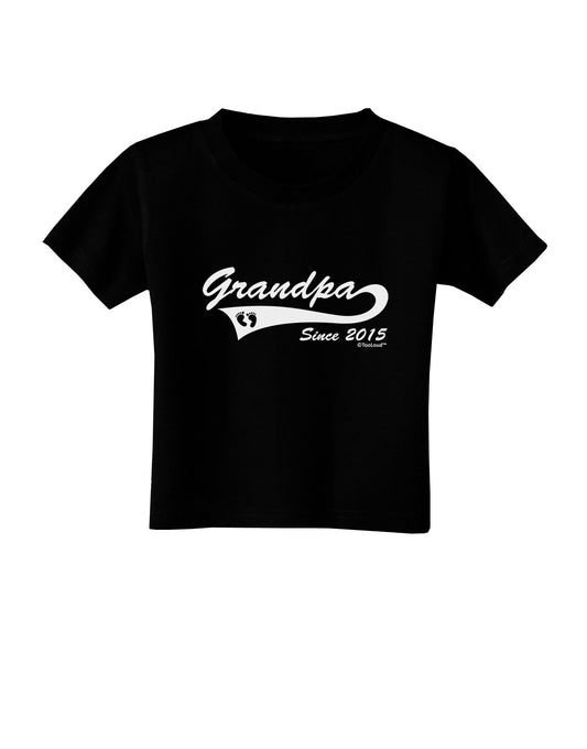 Grandpa Since 2015 Toddler T-Shirt Dark by TooLoud-Toddler T-Shirt-TooLoud-Black-2T-Davson Sales