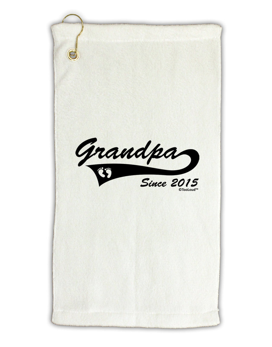 Grandpa Since YOUR YEAR Micro Terry Gromet Golf Towel 11 x 19 by TooLoud-Golf Towel-TooLoud-White-Davson Sales