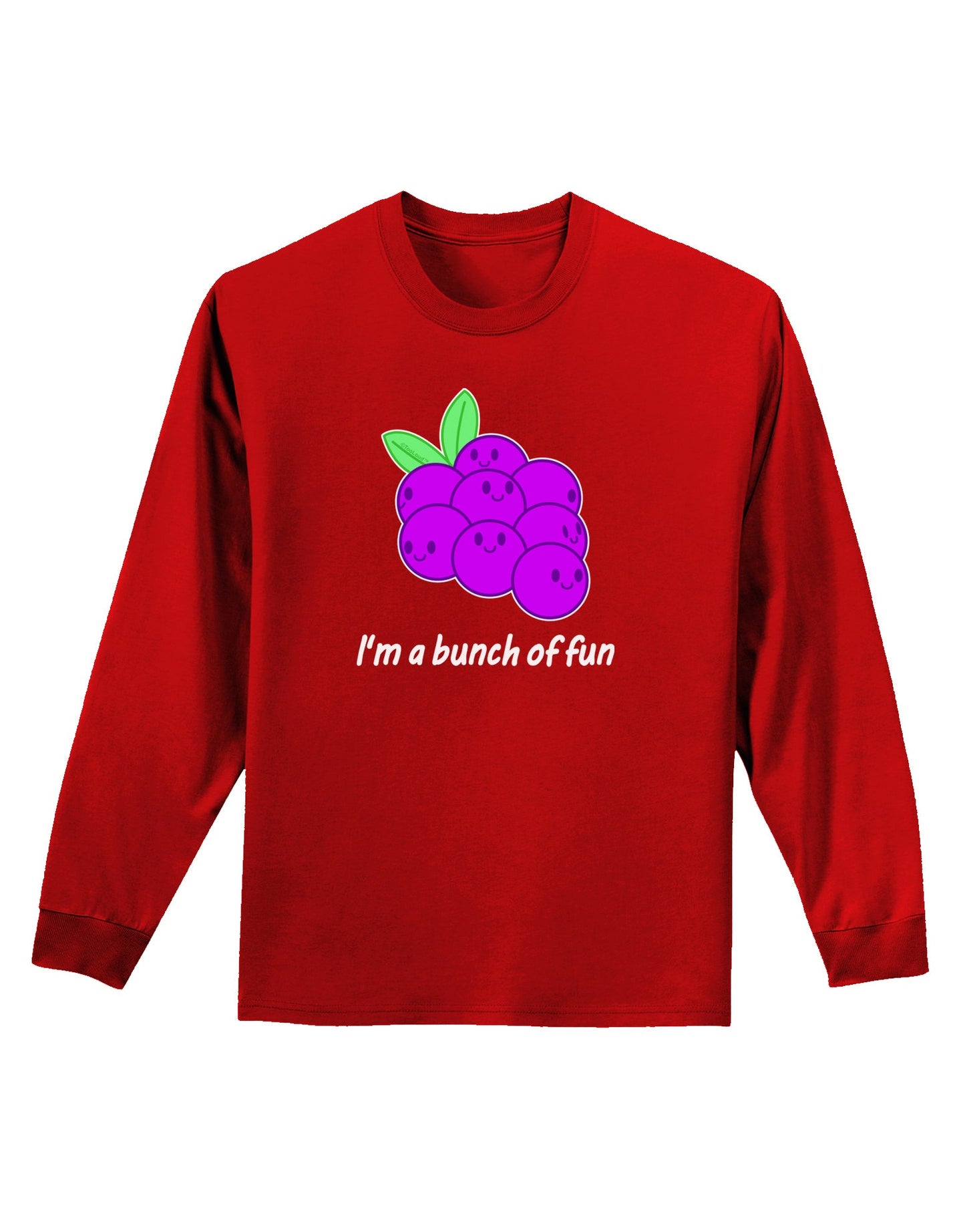 Grapes - I'm a Bunch of Fun Adult Long Sleeve Dark T-Shirt-TooLoud-Red-Small-Davson Sales