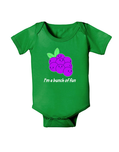 Grapes - I'm a Bunch of Fun Baby Romper Bodysuit Dark-Baby Romper-TooLoud-Clover-Green-06-Months-Davson Sales