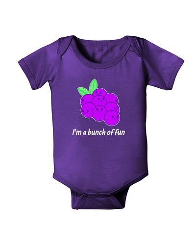 Grapes - I'm a Bunch of Fun Baby Romper Bodysuit Dark-Baby Romper-TooLoud-Purple-06-Months-Davson Sales