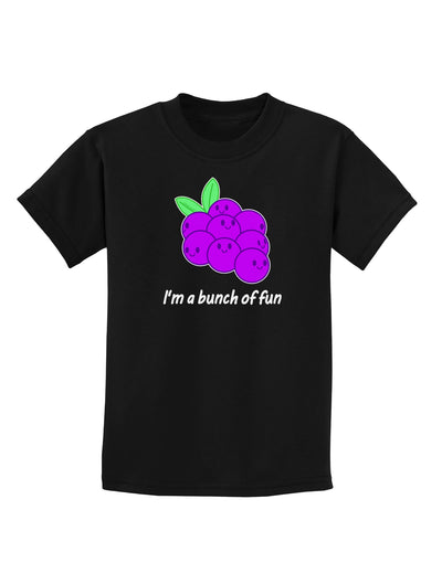 Grapes - I'm a Bunch of Fun Childrens Dark T-Shirt-Childrens T-Shirt-TooLoud-Black-X-Small-Davson Sales