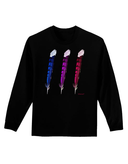 Graphic Feather Design - Feather Trio Adult Long Sleeve Dark T-Shirt by TooLoud-TooLoud-Black-Small-Davson Sales
