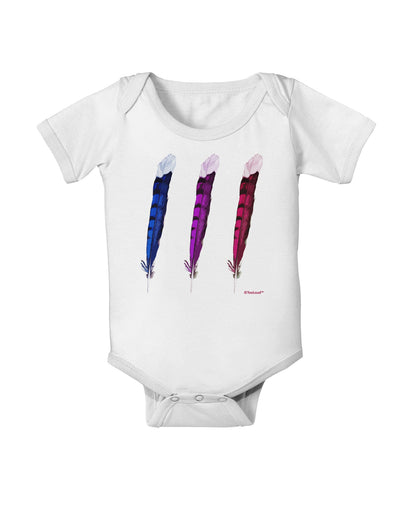 Graphic Feather Design - Feather Trio Baby Romper Bodysuit by TooLoud-Baby Romper-TooLoud-White-06-Months-Davson Sales