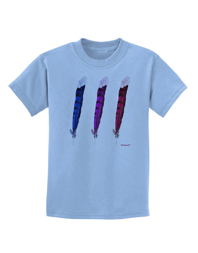 Graphic Feather Design - Feather Trio Childrens T-Shirt by TooLoud-Childrens T-Shirt-TooLoud-Light-Blue-X-Small-Davson Sales