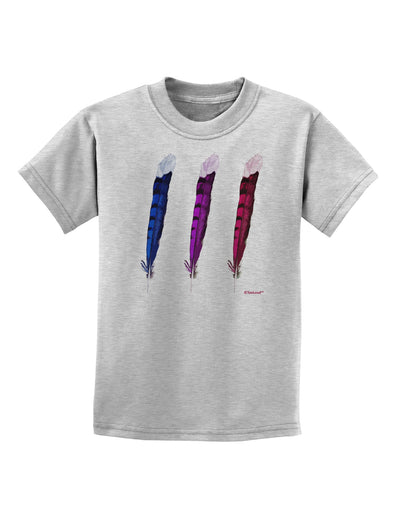 Graphic Feather Design - Feather Trio Childrens T-Shirt by TooLoud-Childrens T-Shirt-TooLoud-AshGray-X-Small-Davson Sales