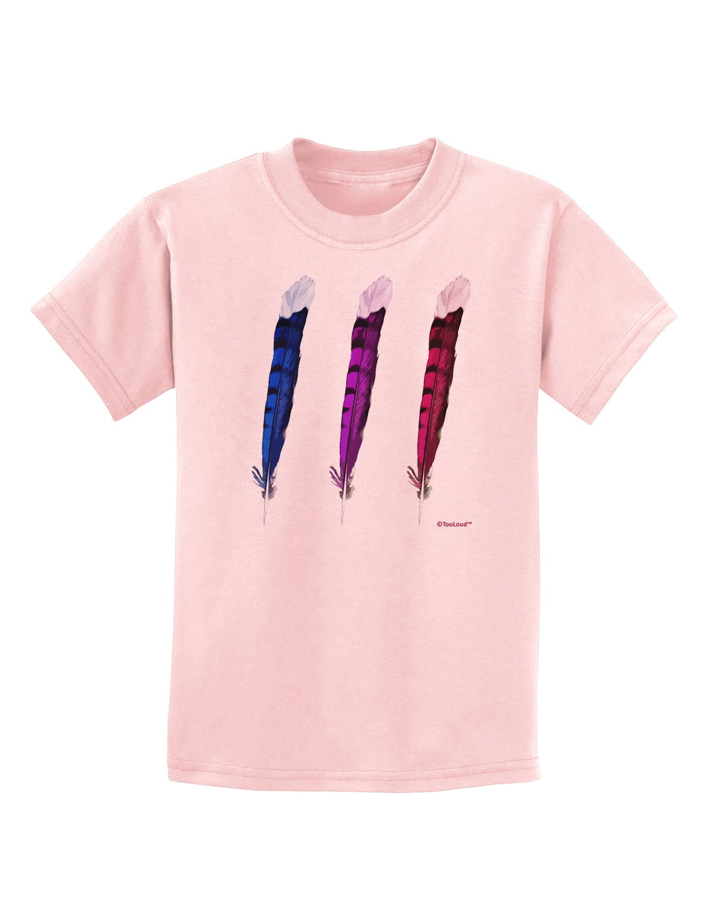 Graphic Feather Design - Feather Trio Childrens T-Shirt by TooLoud-Childrens T-Shirt-TooLoud-PalePink-X-Small-Davson Sales