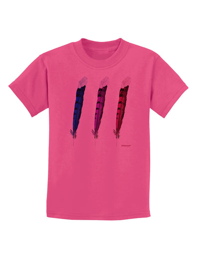 Graphic Feather Design - Feather Trio Childrens T-Shirt by TooLoud-Childrens T-Shirt-TooLoud-Sangria-X-Small-Davson Sales