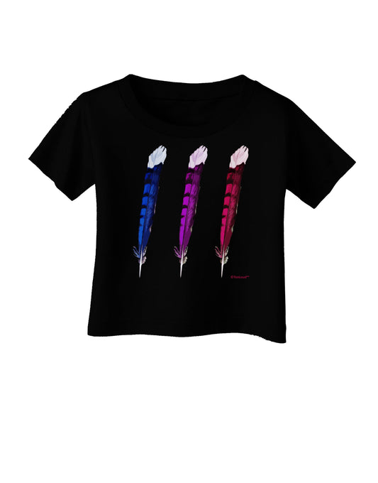 Graphic Feather Design - Feather Trio Infant T-Shirt Dark by TooLoud-Infant T-Shirt-TooLoud-Black-06-Months-Davson Sales
