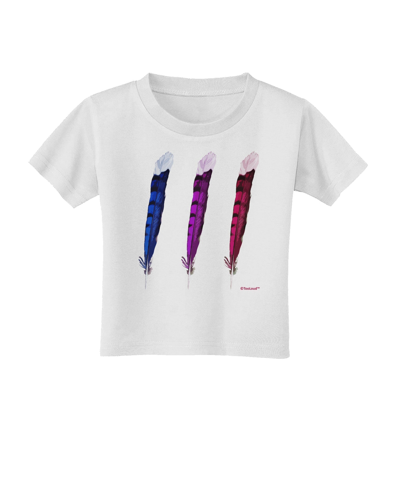 Graphic Feather Design - Feather Trio Toddler T-Shirt by TooLoud-Toddler T-Shirt-TooLoud-White-2T-Davson Sales