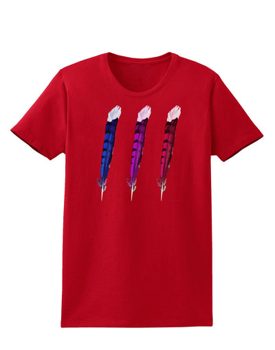 Graphic Feather Design - Feather Trio Womens Dark T-Shirt by TooLoud-Womens T-Shirt-TooLoud-Red-X-Small-Davson Sales