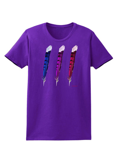 Graphic Feather Design - Feather Trio Womens Dark T-Shirt by TooLoud-Womens T-Shirt-TooLoud-Purple-X-Small-Davson Sales