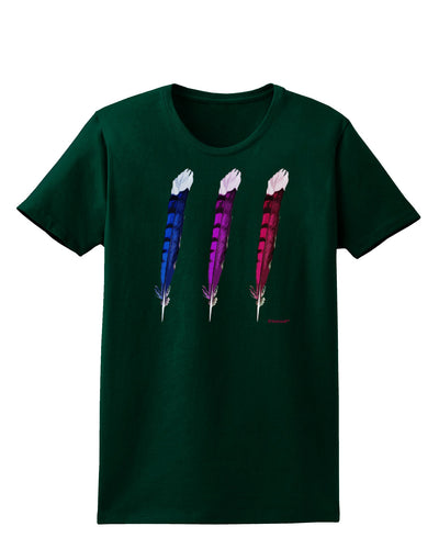 Graphic Feather Design - Feather Trio Womens Dark T-Shirt by TooLoud-Womens T-Shirt-TooLoud-Forest-Green-Small-Davson Sales