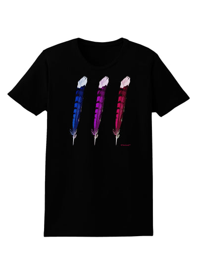 Graphic Feather Design - Feather Trio Womens Dark T-Shirt by TooLoud-Womens T-Shirt-TooLoud-Black-X-Small-Davson Sales