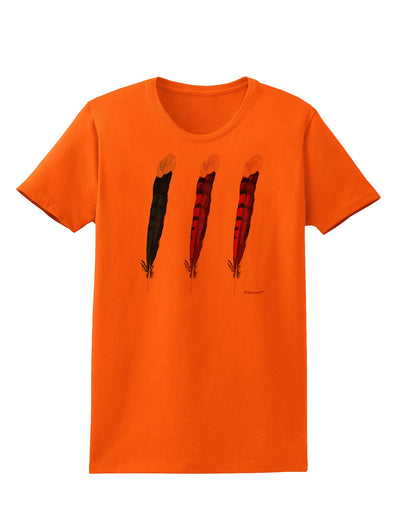 Graphic Feather Design - Feather Trio Womens T-Shirt by TooLoud-Womens T-Shirt-TooLoud-Orange-X-Small-Davson Sales