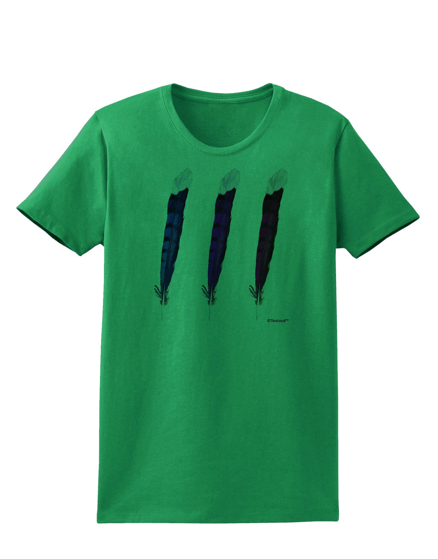 Graphic Feather Design - Feather Trio Womens T-Shirt by TooLoud-Womens T-Shirt-TooLoud-Kelly-Green-X-Small-Davson Sales