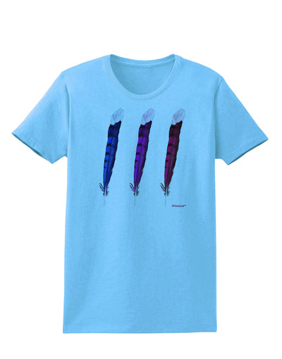 Graphic Feather Design - Feather Trio Womens T-Shirt by TooLoud-Womens T-Shirt-TooLoud-Aquatic-Blue-X-Small-Davson Sales