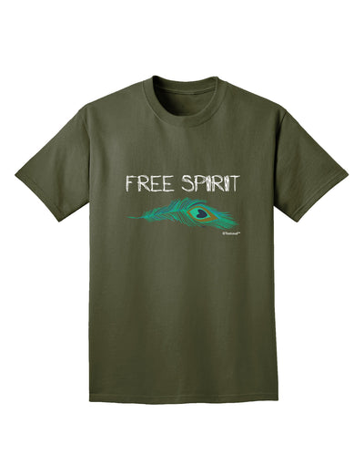 Graphic Feather Design - Free Spirit Adult Dark T-Shirt by TooLoud-Mens T-Shirt-TooLoud-Military-Green-Small-Davson Sales