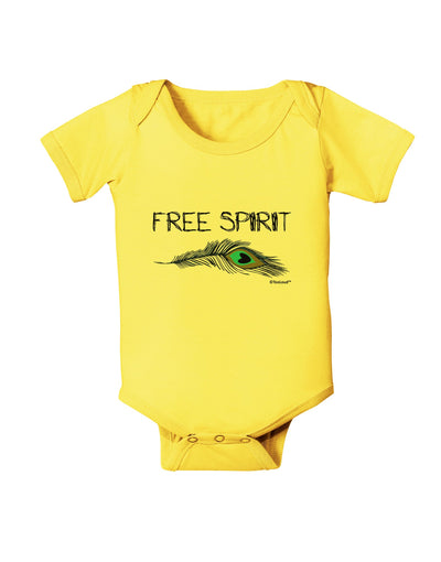 Graphic Feather Design - Free Spirit Baby Romper Bodysuit by TooLoud-Baby Romper-TooLoud-Yellow-06-Months-Davson Sales