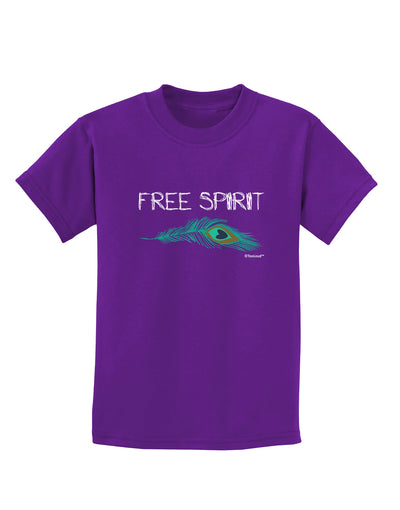 Graphic Feather Design - Free Spirit Childrens Dark T-Shirt by TooLoud-Childrens T-Shirt-TooLoud-Purple-X-Small-Davson Sales