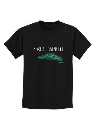 Graphic Feather Design - Free Spirit Childrens Dark T-Shirt by TooLoud-Childrens T-Shirt-TooLoud-Black-X-Small-Davson Sales