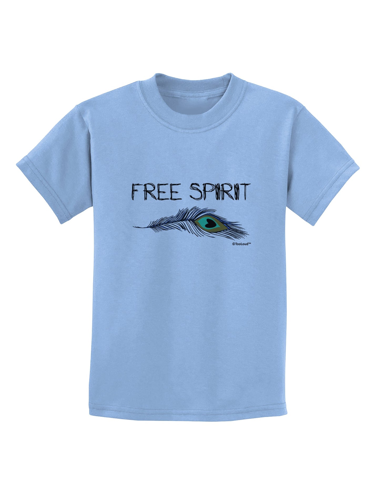 Graphic Feather Design - Free Spirit Childrens T-Shirt by TooLoud-Childrens T-Shirt-TooLoud-Light-Blue-X-Small-Davson Sales