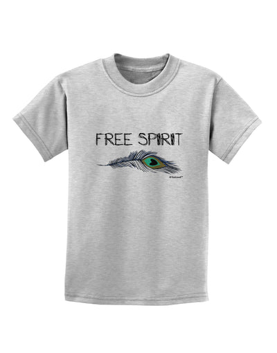 Graphic Feather Design - Free Spirit Childrens T-Shirt by TooLoud-Childrens T-Shirt-TooLoud-AshGray-X-Small-Davson Sales