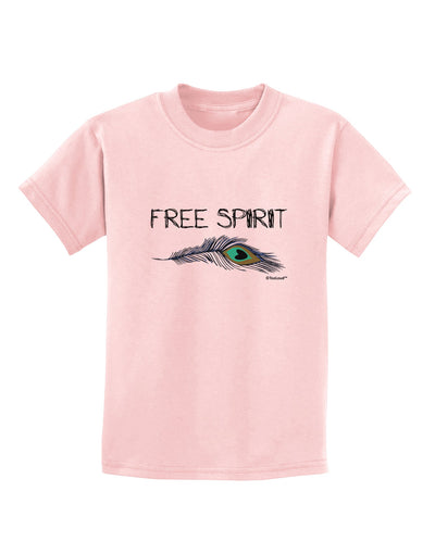 Graphic Feather Design - Free Spirit Childrens T-Shirt by TooLoud-Childrens T-Shirt-TooLoud-PalePink-X-Small-Davson Sales