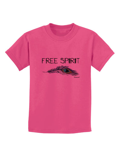 Graphic Feather Design - Free Spirit Childrens T-Shirt by TooLoud-Childrens T-Shirt-TooLoud-Sangria-X-Small-Davson Sales